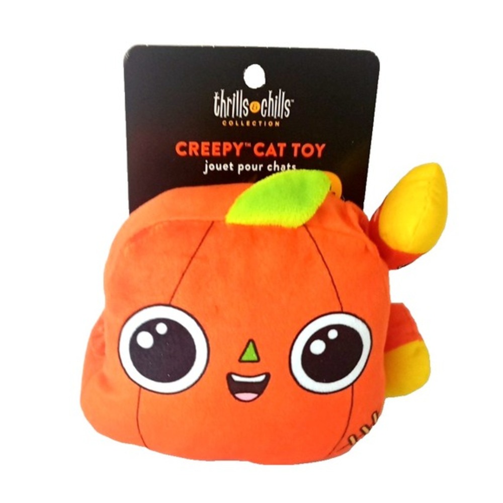 Thrills & Chills Pumpkin Creepy Cat Nip Toy Cat Brand New